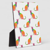 ローポリキャットシルエットパターン フォトプラーク (側面)