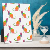 ローポリキャットシルエットパターン フォトプラーク (側面)