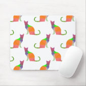 ローポリキャットシルエットパターン マウスパッド (マウス)