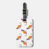 ローポリキャットシルエットパターン ラゲッジタグ (正面縦)