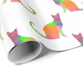 ローポリキャットシルエットパターン ラッピングペーパー (ロールコーナー)