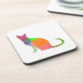 ローポリキャットシルエット コースター (左側)