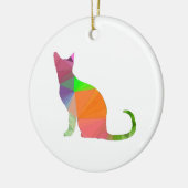 ローポリキャットシルエット セラミックオーナメント (左)