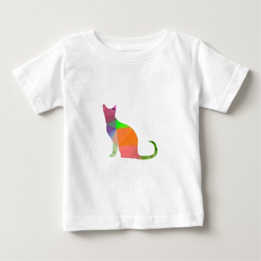 ローポリキャットシルエット ベビーTシャツ (正面)