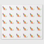 ローポリキャットシルエット ラッピングペーパー (フラット)