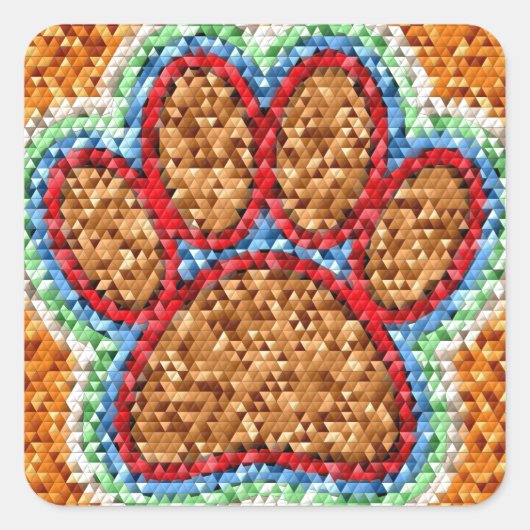 ローポリドッグポーアート スクエアシール (正面)