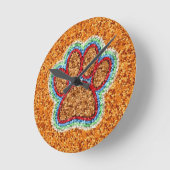 ローポリドッグポーアート ラウンド壁時計 (傾斜)