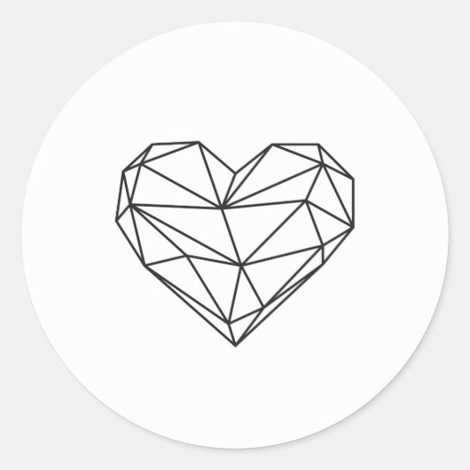 ローポリハート ラウンドシール (正面)