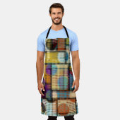 ローポリピクセルアート、幾何学的パターン。 エプロン (着用した状態)