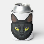 ローポリブラックキャット |ローポリアート 缶クーラー (缶正面)