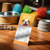 ローポリ犬ペットケアグルーミング入浴料金表 ラックカード