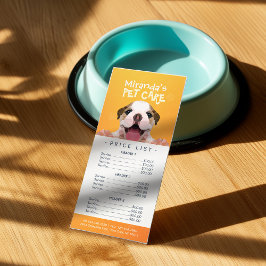 ローポリ犬ペットケアグルーミング入浴料金表 ラックカード
