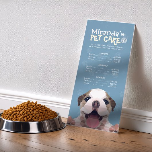 ローポリ犬ペットケアグルーミング入浴料金表 ラックカード