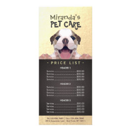 ローポリ犬ペットケアグルーミング入浴料金表 ラックカード