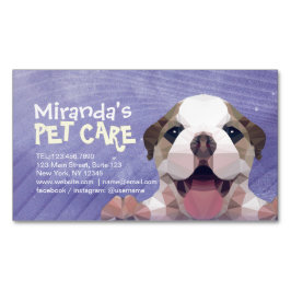 ローポリ犬ペットケアグルーミング入浴食品サロン マグネット名刺