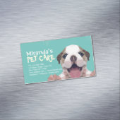 ローポリ犬ペットケアグルーミング入浴食品サロン マグネット名刺 (インサイチュ)