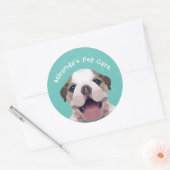 ローポリ犬ペットケアグルーミング入浴食品サロン ラウンドシール (封筒)