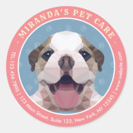 ローポリ犬ペットケアグルーミング入浴食品サロン ラウンドシール