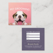 ローポリ犬ペットケアグルーミング入浴食品サロン 予約カード (正面/裏面)