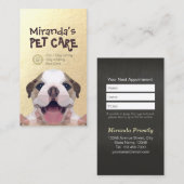 ローポリ犬ペットケアグルーミング入浴食品サロン 予約カード (正面/裏面)