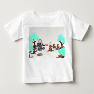 ローポリ禅ヒヒの瞑想 バブーン・マスターとともに ベビーTシャツ