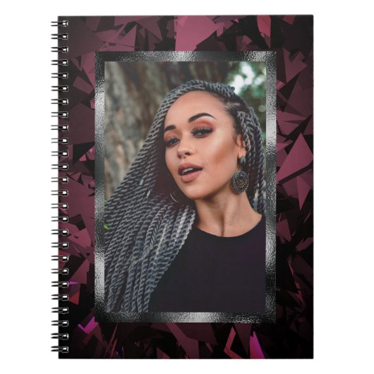 ローポリ&メタリックフレームフォトスパイラルノートブック ノートブック (正面)