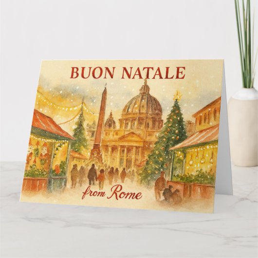 ローマからのクリスマスお祝い Buon Natale カード (正面)
