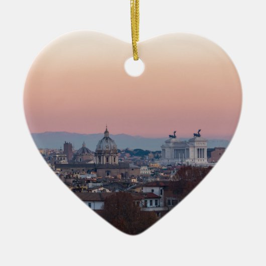 ローマからGianicolo panorama at sunset セラミックオーナメント (正面)