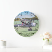 ローマか微細なダイヤルが付いている黒いBiの飛行機の柱時計 ラージ壁時計 (ホーム)