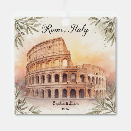 ローマでの旅の思い出の品 メタルオーナメント (正面)