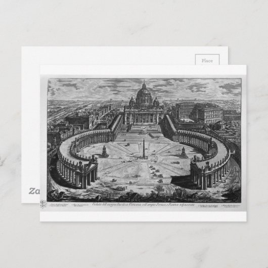 ローマとマルティウス校の地図 ポストカード (正面/裏面)