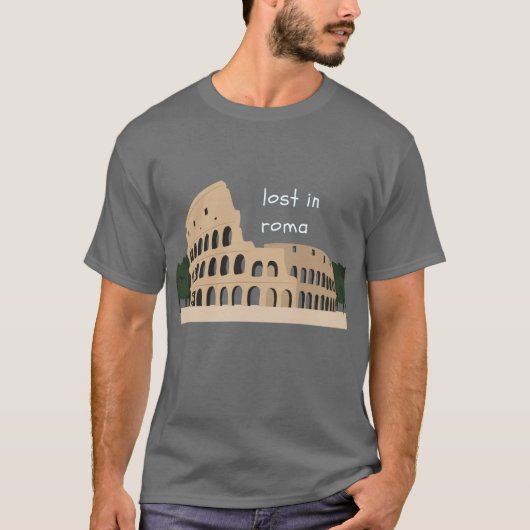 ローマに迷い込む - コロッセオ デザイン Tシャツ (正面)