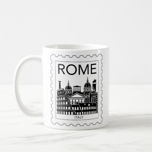 ローマのお土産 イタリアの郵便切手 コーヒーマグカップ (左)