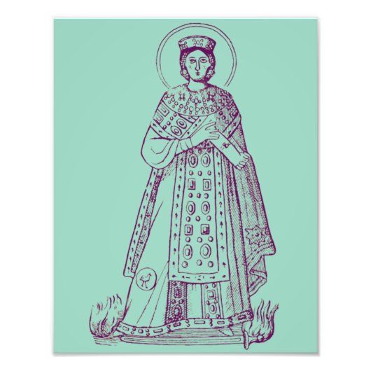 ローマのアグネス聖人のギリシャモザイク フォトプリント            (正面)