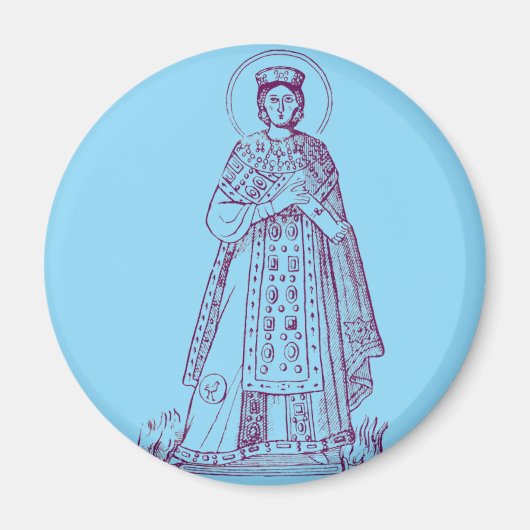 ローマのアグネス聖人ギリシャモザイク マグネット (正面)