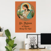 ローマのアグネス聖人 (BK 006) 24"x36" ポスター (ホームオフィス)