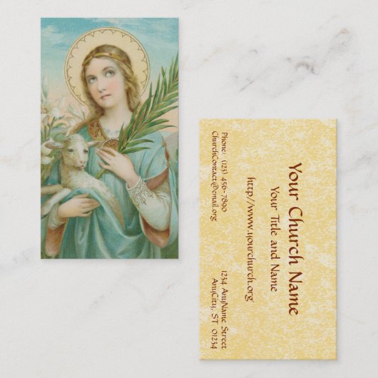 ローマのアグネス聖人 (MH 01) 名刺 (正面/裏面)