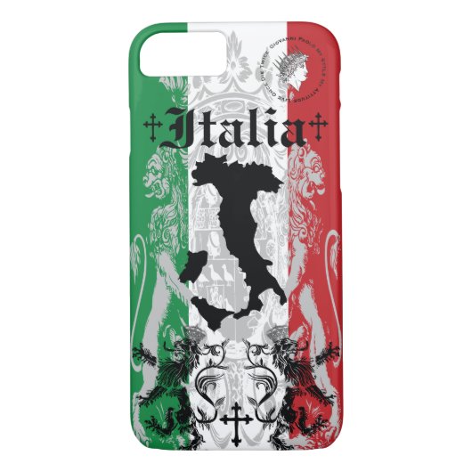 ローマのイタリアの王冠のブーツの旗のイタリアのイタリア人のライオン Case-Mate iPhoneケース (裏面)