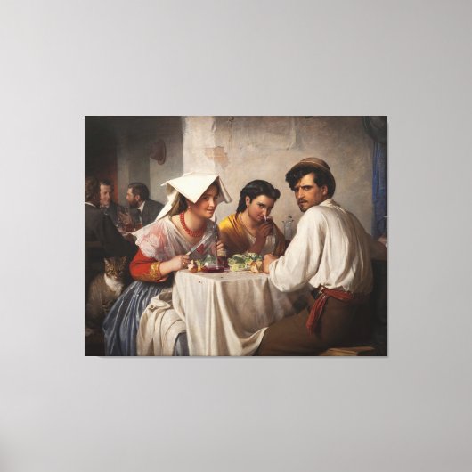 "ローマのオステリアで" - 1886年カール・ハインリッヒ・ブロッホ キャンバスプリント (正面)