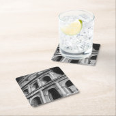 ローマのコロシアムと建築スケッチ スクエアペーパーコースター (インサイチュ)