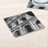 ローマのコロシアムと建築スケッチ スクエアペーパーコースター (アングル)