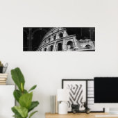 ローマのコロシアムと建築スケッチ ポスター (ホームオフィス)