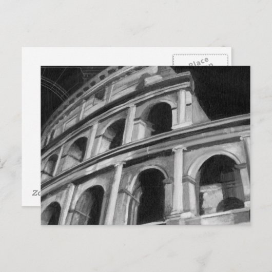 ローマのコロシアムと建築スケッチ ポストカード (正面/裏面)