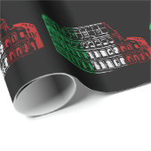 ローマのコロシアムのイタリアンな旗の包装紙 ラッピングペーパー (ロールコーナー)