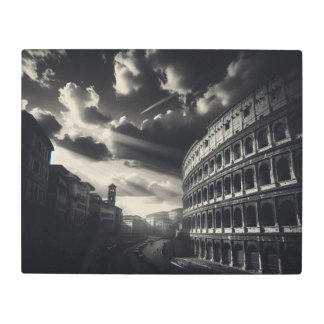 ローマのコロシアムモノクロ – 古代の強度 メタルプリント