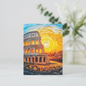 ローマのコロッセオで夕日のクイリング ポストカード (スタンド正面)