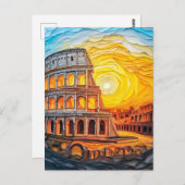 ローマのコロッセオで夕日のクイリング ポストカード (正面/裏面)