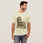 ローマのコロッセオの古風な彫刻 Tシャツ (正面フル)