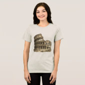 ローマのコロッセオの古風な版画 トライブレンドTシャツ (正面全面)