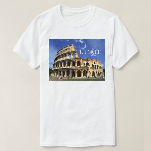 ローマのコロッセオの有名な遺跡 イタリア Tシャツ (デザイン正面)